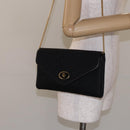 Christian Dior Trotter Canvas Chain Shoulder Bag Black Gold Auth 132040-20