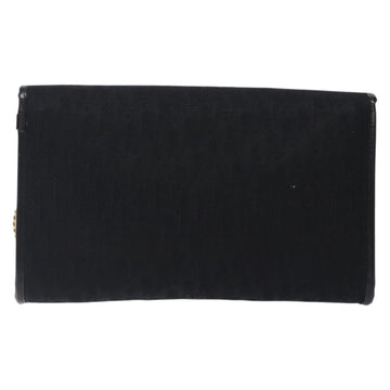 Christian Dior Trotter Canvas Chain Shoulder Bag Black Gold Auth 132040 - 0