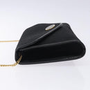 Christian Dior Trotter Canvas Chain Shoulder Bag Black Gold Auth 132040-4