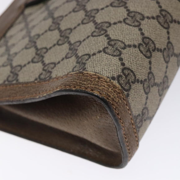 GUCCI GG Supreme Web Sherry Line Clutch Bag PVC Beige 001 014 2125 Auth 132048