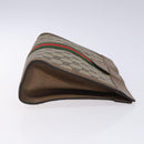 GUCCI GG Supreme Web Sherry Line Clutch Bag PVC Beige 001 014 2125 Auth 132048-4