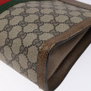 GUCCI GG Supreme Web Sherry Line Clutch Bag PVC Beige 001 014 2125 Auth 132048-8
