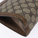 GUCCI GG Supreme Web Sherry Line Clutch Bag PVC Beige 001 014 2125 Auth 132048-9