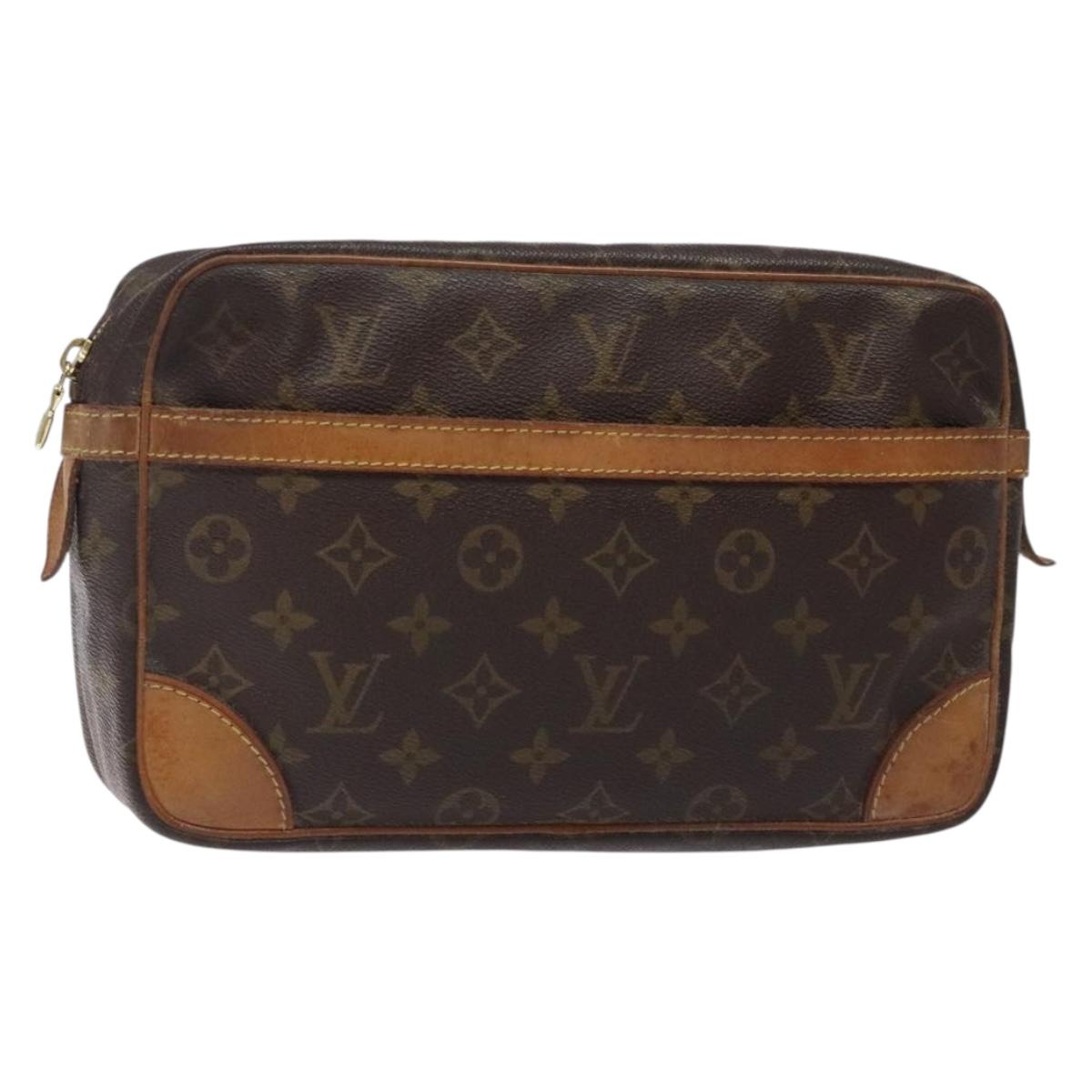 LOUIS VUITTON Monogram Compiegne 28 Clutch Bag M51845 LV Auth