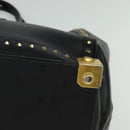 MCM Logogram Vicetos Hand Bag PVC Black Gold Auth 132056-14