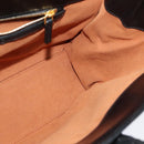 MCM Logogram Vicetos Hand Bag PVC Black Gold Auth 132056-17