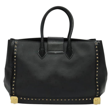 MCM Logogram Vicetos Hand Bag PVC Black Gold Auth 132056 - 0