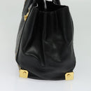 MCM Logogram Vicetos Hand Bag PVC Black Gold Auth 132056-4