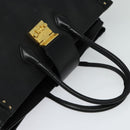 MCM Logogram Vicetos Hand Bag PVC Black Gold Auth 132056-6