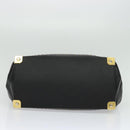 MCM Logogram Vicetos Hand Bag PVC Black Gold Auth 132056-5