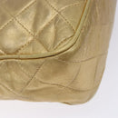 CHANEL Matelasse COCO Mark Chain Shoulder Bag Lamb Skin Gold CC Auth 132059-16