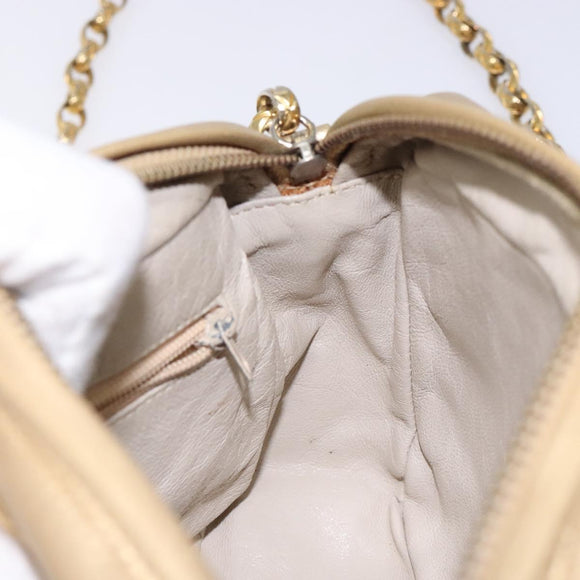 CHANEL Matelasse COCO Mark Chain Shoulder Bag Lamb Skin Gold CC Auth 132059