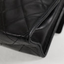 CHANEL Matelasse Shoulder Bag Lamb Skin Black Gold CC Auth 132061V-16