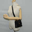 CHANEL Matelasse Shoulder Bag Lamb Skin Black Gold CC Auth 132061V-23