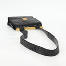 CHANEL Matelasse Shoulder Bag Lamb Skin Black Gold CC Auth 132061V-6