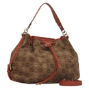 MCM Logogram Vicetos Shoulder Bag Canvas 2way Brown Gold Auth 132068-1