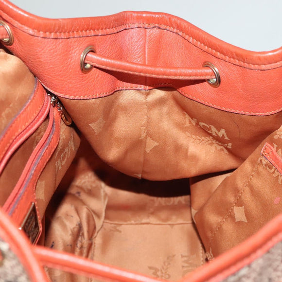 MCM Logogram Vicetos Shoulder Bag Canvas 2way Brown Gold Auth 132068