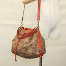 MCM Logogram Vicetos Shoulder Bag Canvas 2way Brown Gold Auth 132068-24