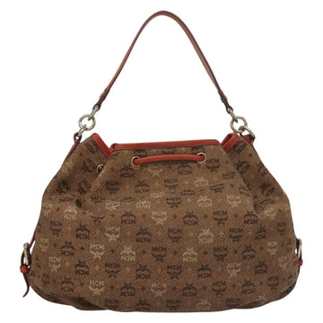 MCM Logogram Vicetos Shoulder Bag Canvas 2way Brown Gold Auth 132068 - 0