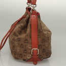 MCM Logogram Vicetos Shoulder Bag Canvas 2way Brown Gold Auth 132068-3