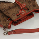 MCM Logogram Vicetos Shoulder Bag Canvas 2way Brown Gold Auth 132068-6