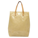 LOUIS VUITTON Monogram Vernis Reade MM Hand Bag Beige M91141 LV Auth 132069-13