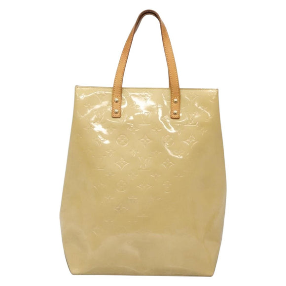 LOUIS VUITTON Monogram Vernis Reade MM Hand Bag Beige M91141 LV Auth 132069