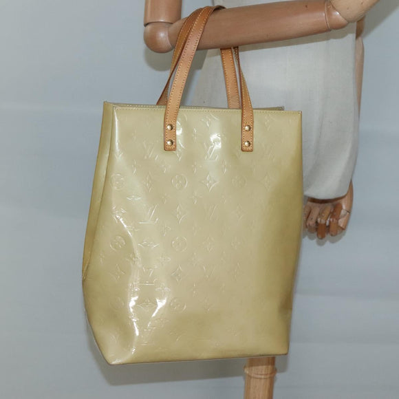 LOUIS VUITTON Monogram Vernis Reade MM Hand Bag Beige M91141 LV Auth 132069