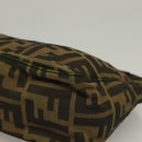FENDI Zucca Canvas Accessory Pouch Black Brown Auth 132073-15
