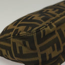 FENDI Zucca Canvas Accessory Pouch Black Brown Auth 132073-16