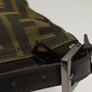 FENDI Zucca Canvas Accessory Pouch Black Brown Auth 132073-10