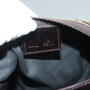 FENDI Zucca Canvas Accessory Pouch Black Brown Auth 132073-18