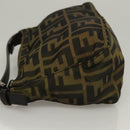 FENDI Zucca Canvas Accessory Pouch Black Brown Auth 132073-4