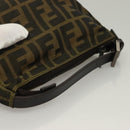 FENDI Zucca Canvas Accessory Pouch Black Brown Auth 132073-6