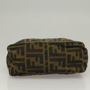 FENDI Zucca Canvas Accessory Pouch Black Brown Auth 132073-5