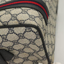 GUCCI GG Supreme Sherry Line Hand Bag PVC Navy Gold Red Auth 132074-17