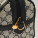 GUCCI GG Supreme Sherry Line Hand Bag PVC Navy Gold Red Auth 132074-9