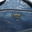 GUCCI GG Supreme Sherry Line Hand Bag PVC Navy Gold Red Auth 132074-18