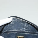 GUCCI GG Supreme Sherry Line Hand Bag PVC Navy Gold Red Auth 132074-10