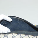 GUCCI GG Supreme Sherry Line Hand Bag PVC Navy Gold Red Auth 132074-19