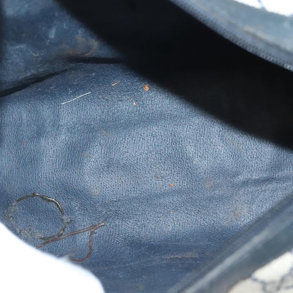 GUCCI GG Supreme Sherry Line Hand Bag PVC Navy Gold Red Auth 132074