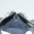 GUCCI GG Supreme Sherry Line Hand Bag PVC Navy Gold Red Auth 132074-20