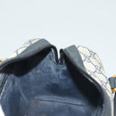 GUCCI GG Supreme Sherry Line Hand Bag PVC Navy Gold Red Auth 132074-21