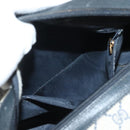 GUCCI GG Supreme Sherry Line Hand Bag PVC Navy Gold Red Auth 132074-23