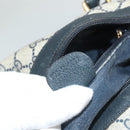 GUCCI GG Supreme Sherry Line Hand Bag PVC Navy Gold Red Auth 132074-12