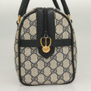 GUCCI GG Supreme Sherry Line Hand Bag PVC Navy Gold Red Auth 132074-4