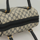 GUCCI GG Supreme Sherry Line Hand Bag PVC Navy Gold Red Auth 132074-6