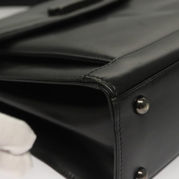 GIVENCHY Hand Bag Leather Black Auth 132077