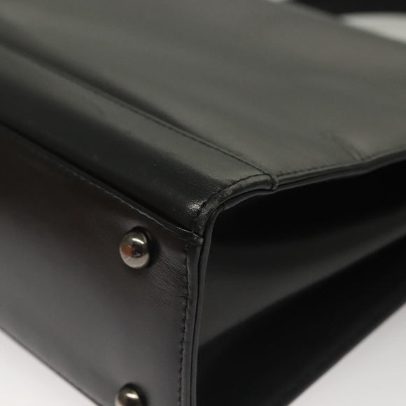 GIVENCHY Hand Bag Leather Black Auth 132077