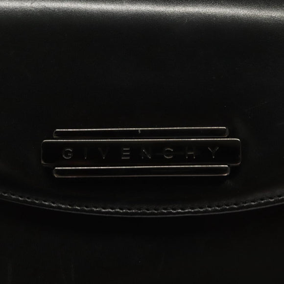 GIVENCHY Hand Bag Leather Black Auth 132077